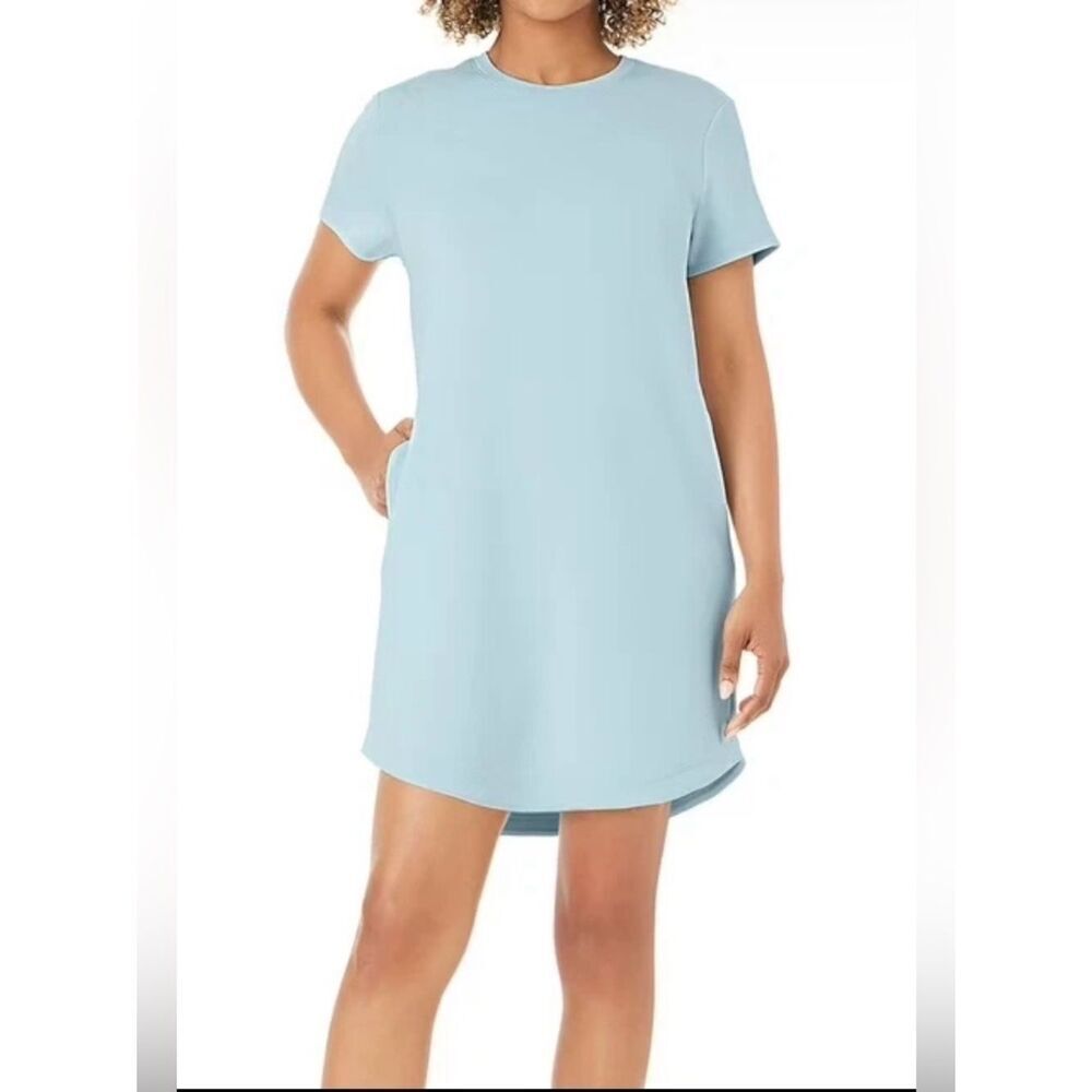 Member's Mark Women's Sandwash Short Sleeve Mini Dress Size XL Light Blue